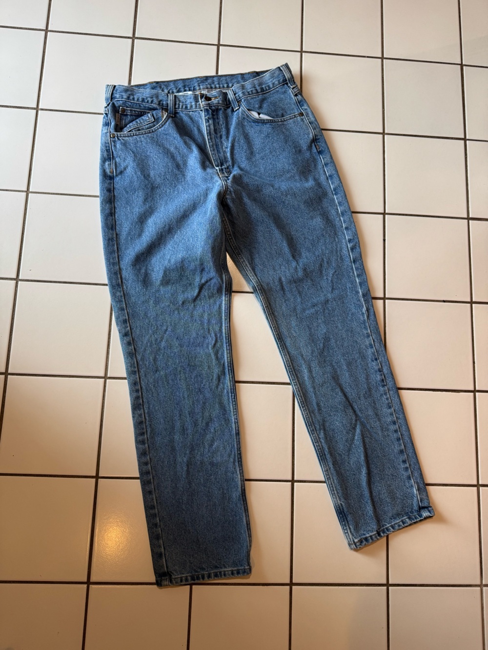 Carhartt Denim Blue Straight Fit Workwear Jeans 36x32